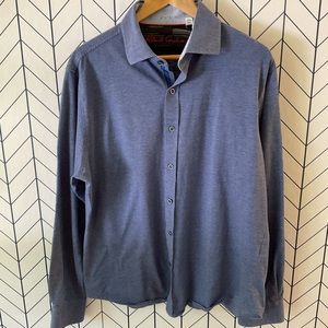 Robert Graham Woven Flipped Cuff Button Down Shirt XL